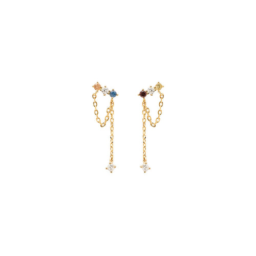 Gold Plated Five Mana Earrings