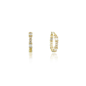 Gold Plated Gifts Baguette Inside Out Earrings Small