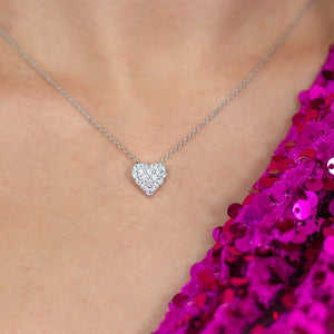 Silver Sweetheart Sparkly Heart Pendant