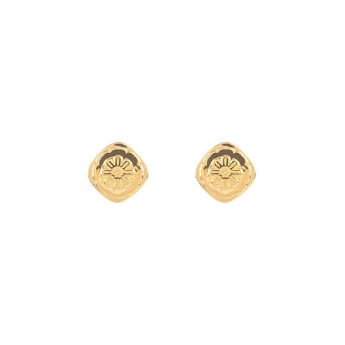 Gold Plated Marigold Stud Earrings