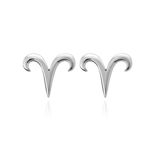 Silver Aries Studs