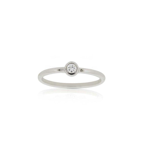 9ct White Gold Droplet Diamond Ring