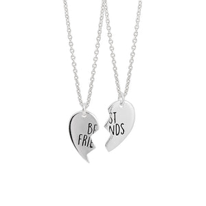 Silver Best Friends Heart Set Necklace