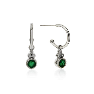 9ct White Gold Evie Emerald Earrings