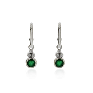 9ct White Gold Evie Emerald Earrings