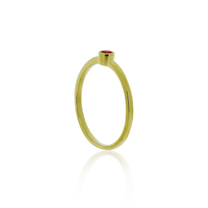 9ct Yellow Gold Droplet Ruby Ring