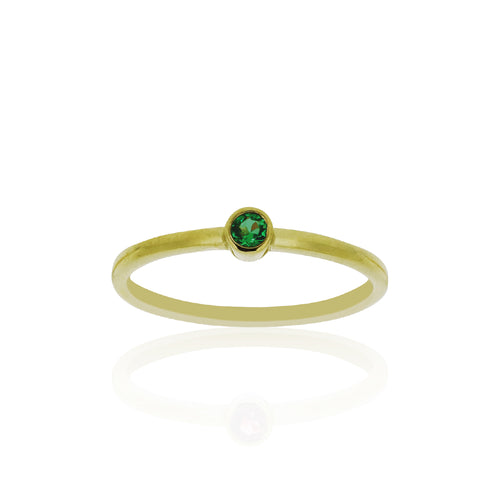 9ct Yellow Gold Droplet Emerald Ring