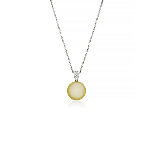 18ct White Gold Pearl Diamond Pendant
