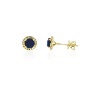 9ct Yellow Gold Milani Sapphire Diamond Stud Earring