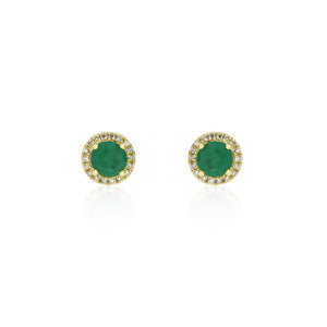 9ct Yellow Gold Milani Emerald Diamond Stud Earring