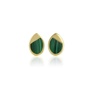 Gold Plated River Droplet Stud Earrings