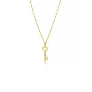 Gold Plated Key To My Heart Necklace