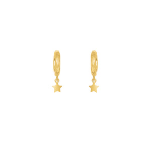 Gold Plated Mini Star Huggie Earrings