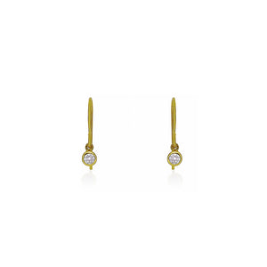 Gold Plated Cz Drop Hook Earrings