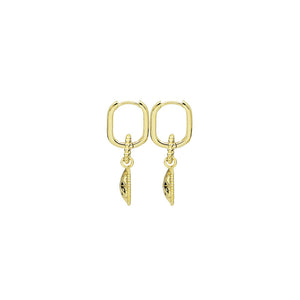 Gold Plated Facet Pebble Drop Earrings