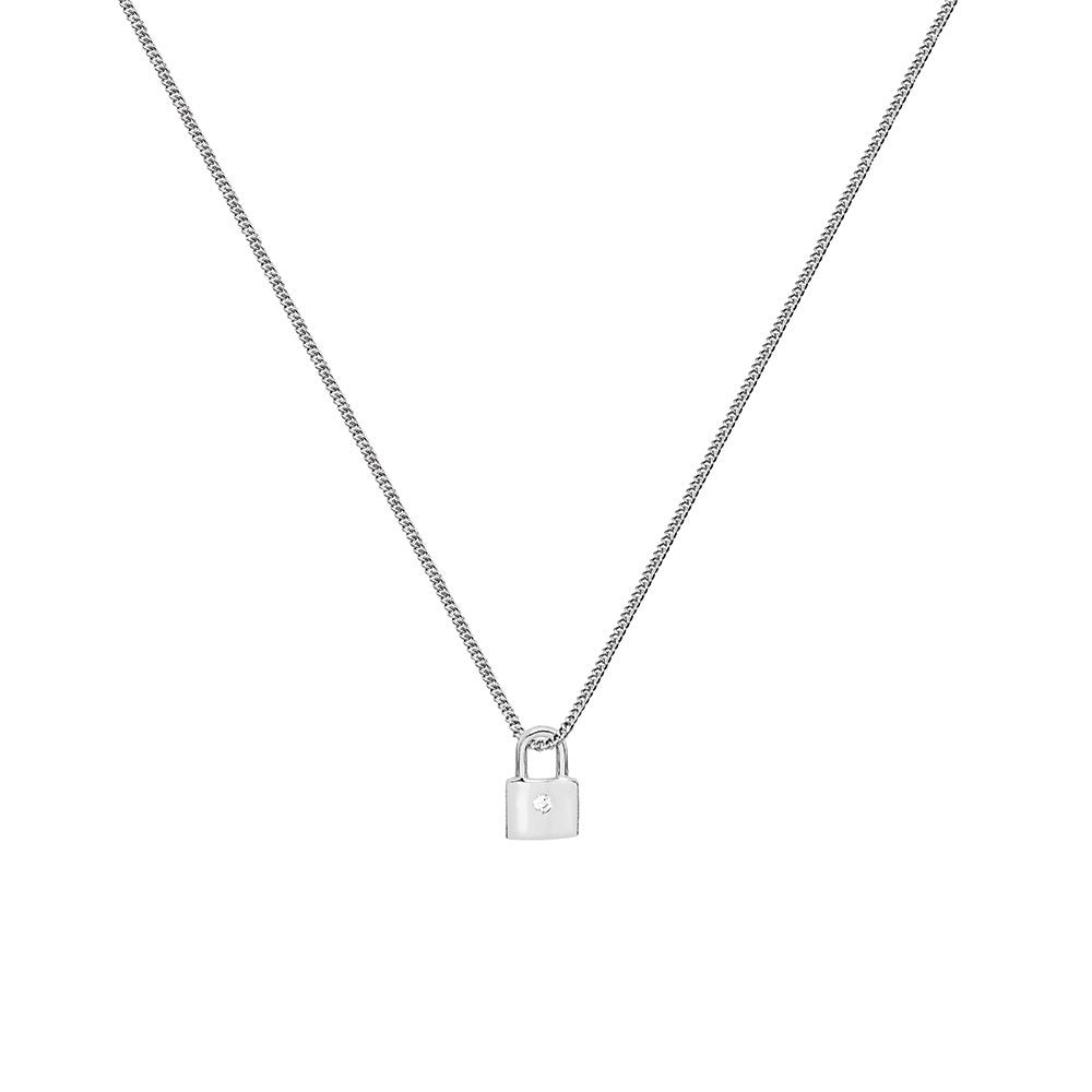LOUIS VUITTON Sterling Silver Lockit Necklace 1172733