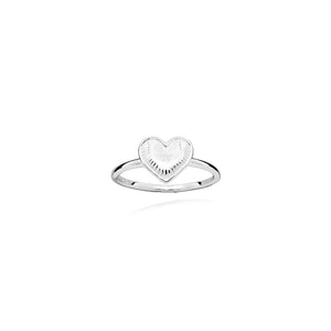 Silver Facet Heart Ring