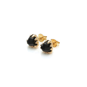 Gold Plated Love Claw Earrings - Onyx