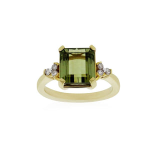 9ct Gold Tourmaline Diamond Ring