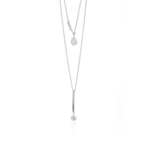 Silver Treating Necklace White Topaz