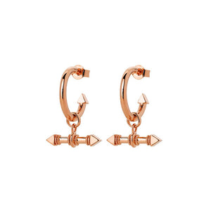 9ct Rose Gold Arrow Fob Earrings