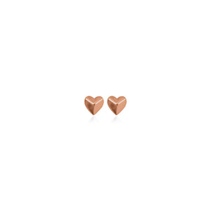 Rose Gold Plated Small Heart Studs