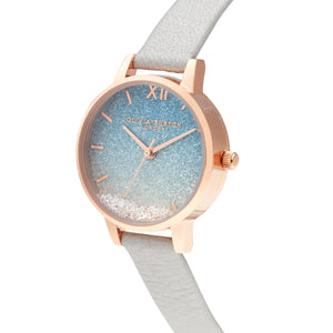 Wishing Wave Glitter Dial, Shimmer Pearl & Rose Gold Watch