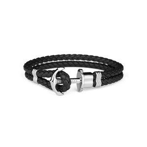 Phrep Stainless Steel Black Anchor 19cm Bracelet