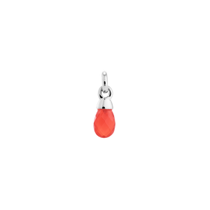 Silver Red Agate Charm