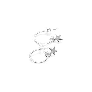 Silver Stolen Star Anchor Sleeper Earrings