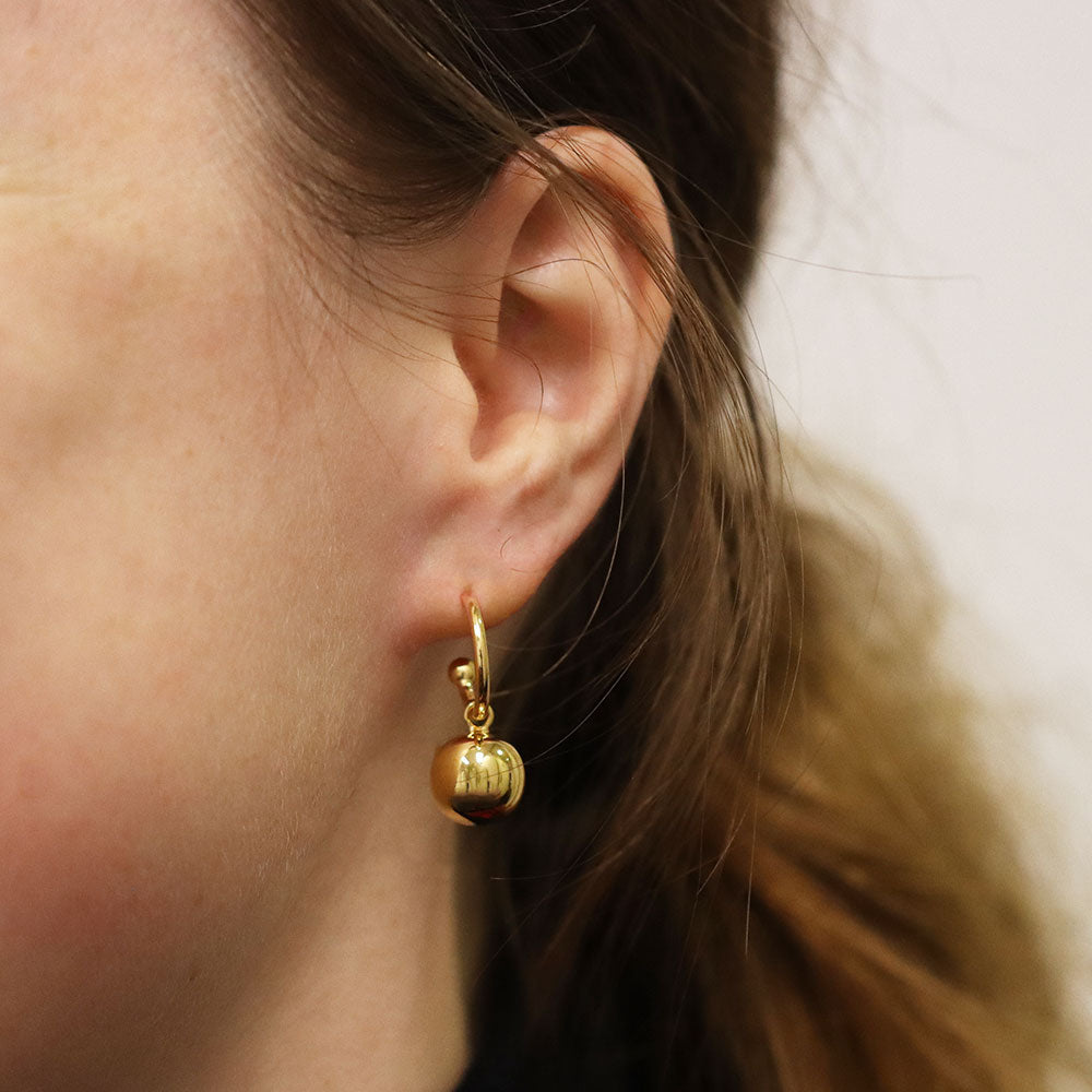 Gold euro sale ball earrings