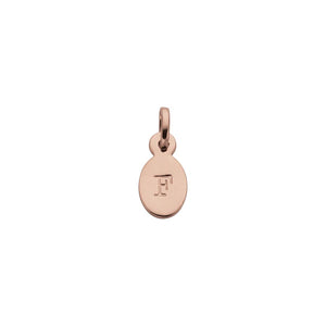 18ct Rose Gold Vermeil Plated F Oval Letter Charm