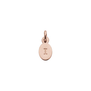 18ct Rose Gold Vermeil Plated I Oval Letter Charm