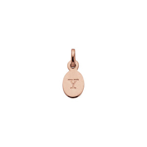 18ct Rose Gold Vermeil Plated Y Oval Letter Charm