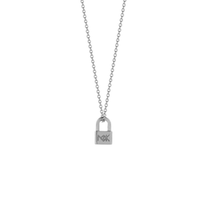 Silver Lock Charm Necklace