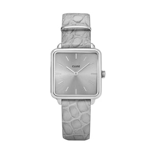 La Tetragone Silver / Soft Grey Alligator Watch