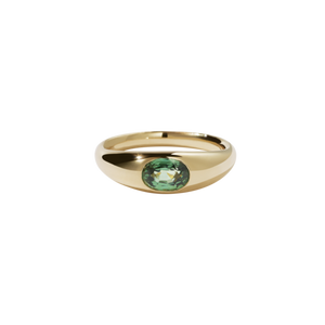 Gold Plated Claude Ring - Green Sapphire