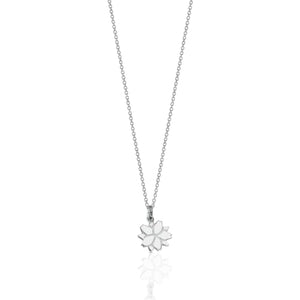 Silver Cherry Blossom Charm Necklace