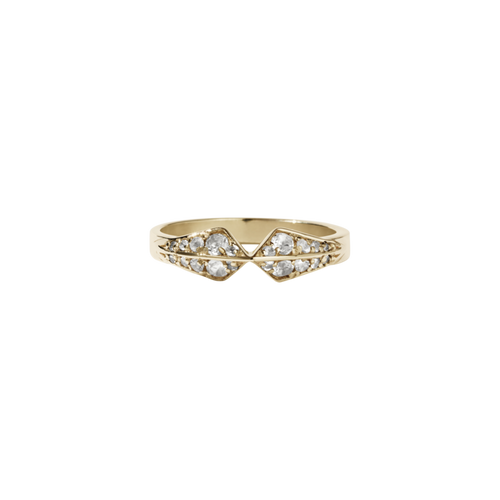 9ct Gold Inverted Star Ring - Diamond