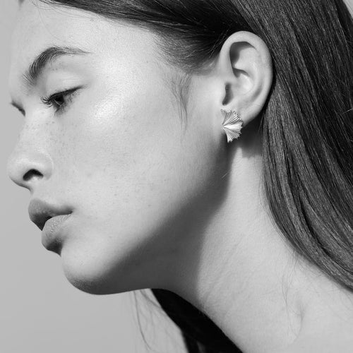 Silver Vita Stud Earrings Medium