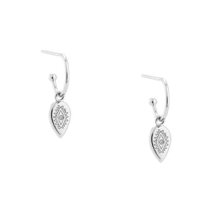 KIRSTIN ASH ETCHED TEARDROP HOOPS STERLING SILVER