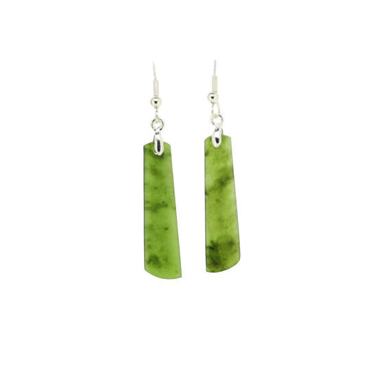 New Zealand Greenstone Drop Earrings 20-25mm