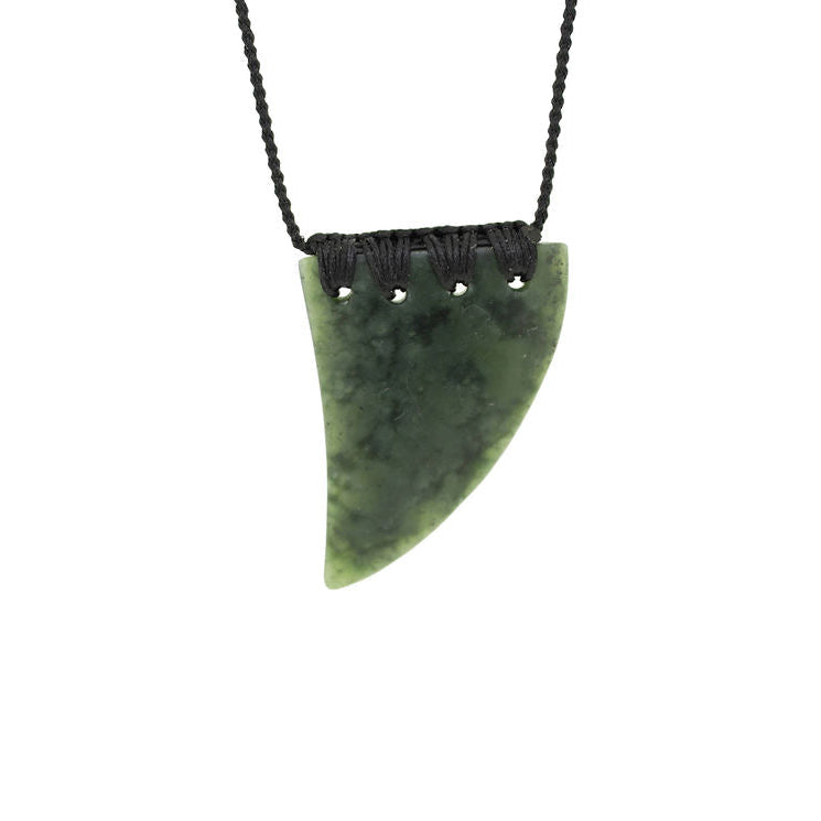 New Zealand Greenstone Large Lashed Niho/Tooth 50mm