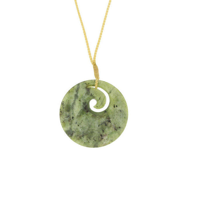 New Zealand Greenstone Small Disc with Koru 35mm