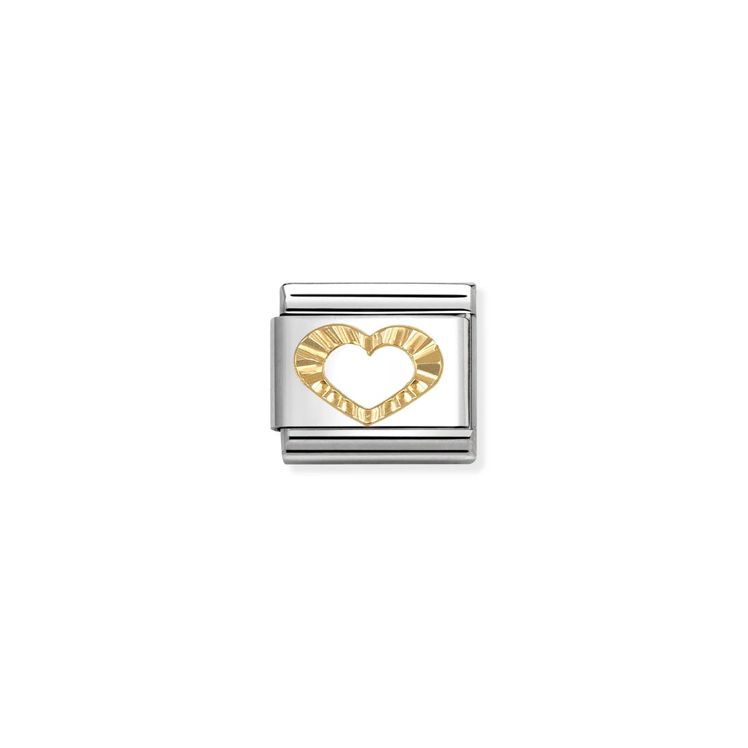 Nomination Classic Link 030149/63 18k Gold Heart with Etched Detail