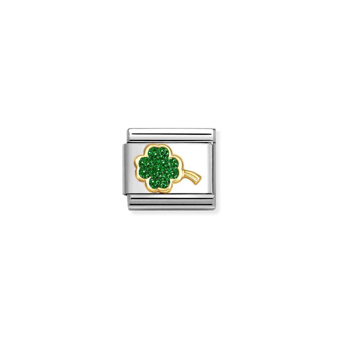 Nomination Classic Link 030220 18 Four Leaf Clover In 18ct Gold Gree nomination-classic-link-030220-18-four-leaf-clover-in-18ct-gold-gree