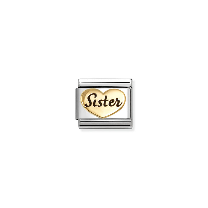 Nomination Classic Link 030285/78 Enamel and 18k Gold Sister Heart