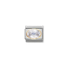 Nomination Classic Link 030601/010 White Faceted Oval CZ W 18k Gold