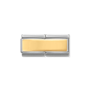 COMPOSABLE CLASSIC DOUBLE LINK 030710/01 SMOOTH ENGRAVABLE PLATE IN 18K GOLD