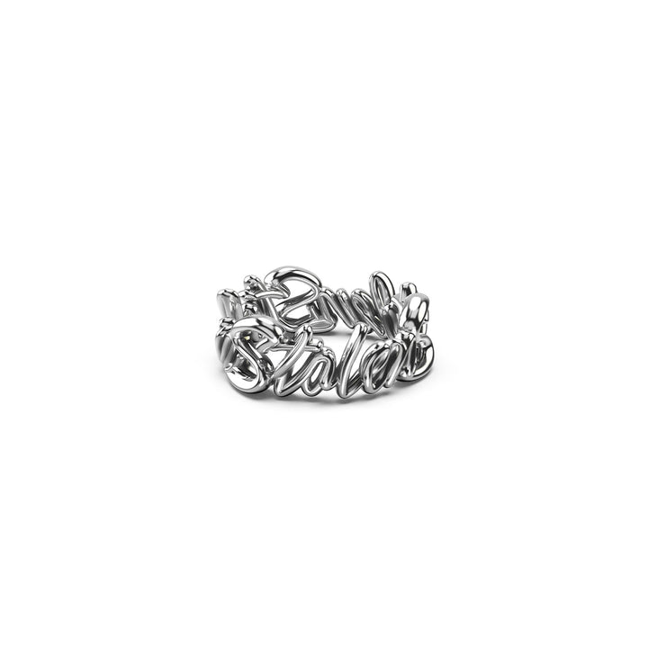 Stolen Silver Sentimental Script Ring